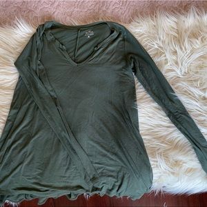 Hollister olive green loose long sleeve